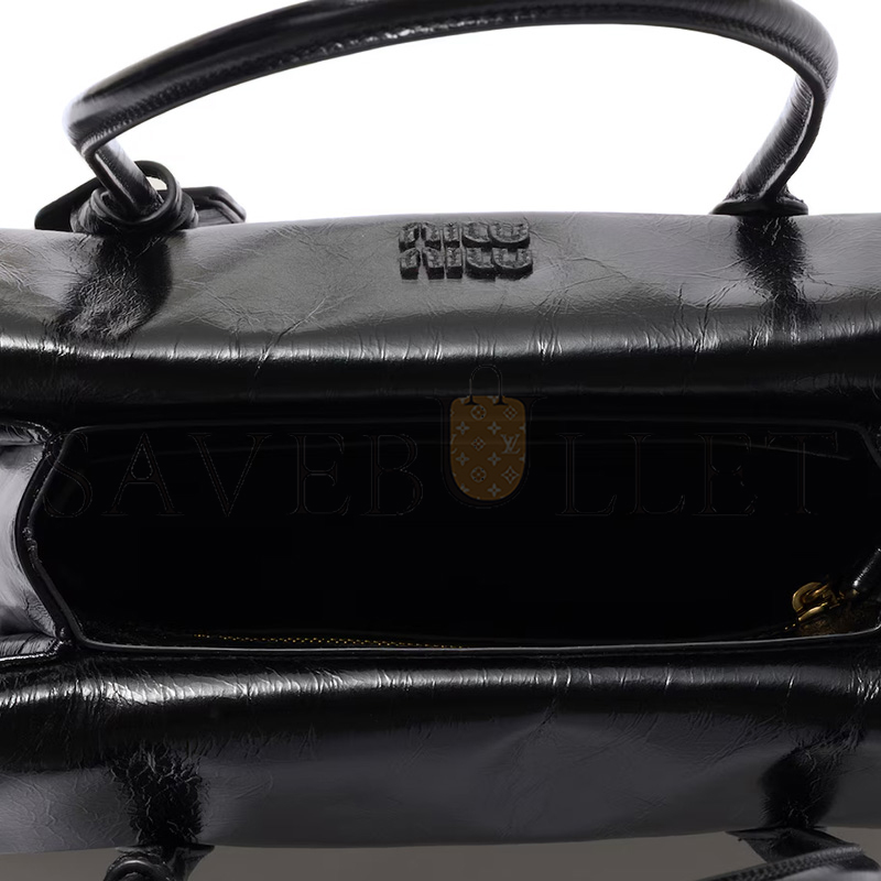 MIU MIU SOLITAIRE SHINY LEATHER BAG 5BA302 (28*19.5*11cm)